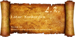 Later Konkordia névjegykártya