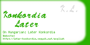 konkordia later business card